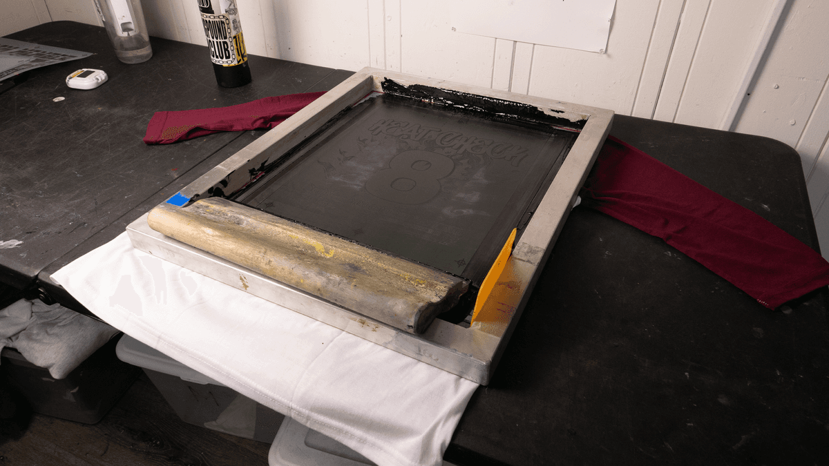 Curing a screen print with a heat gun