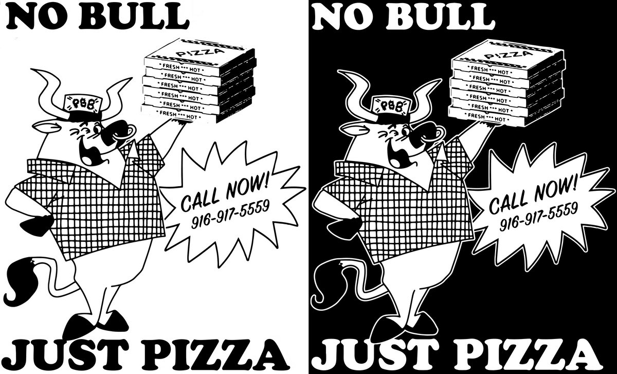 Design adjusted for printing on a black t-shirt