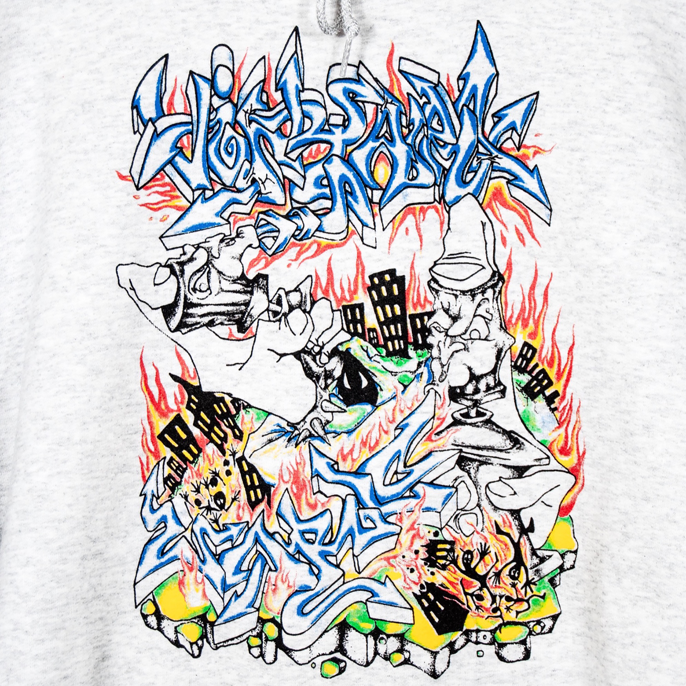 Highly detailed and colorful graffiti-style screen print