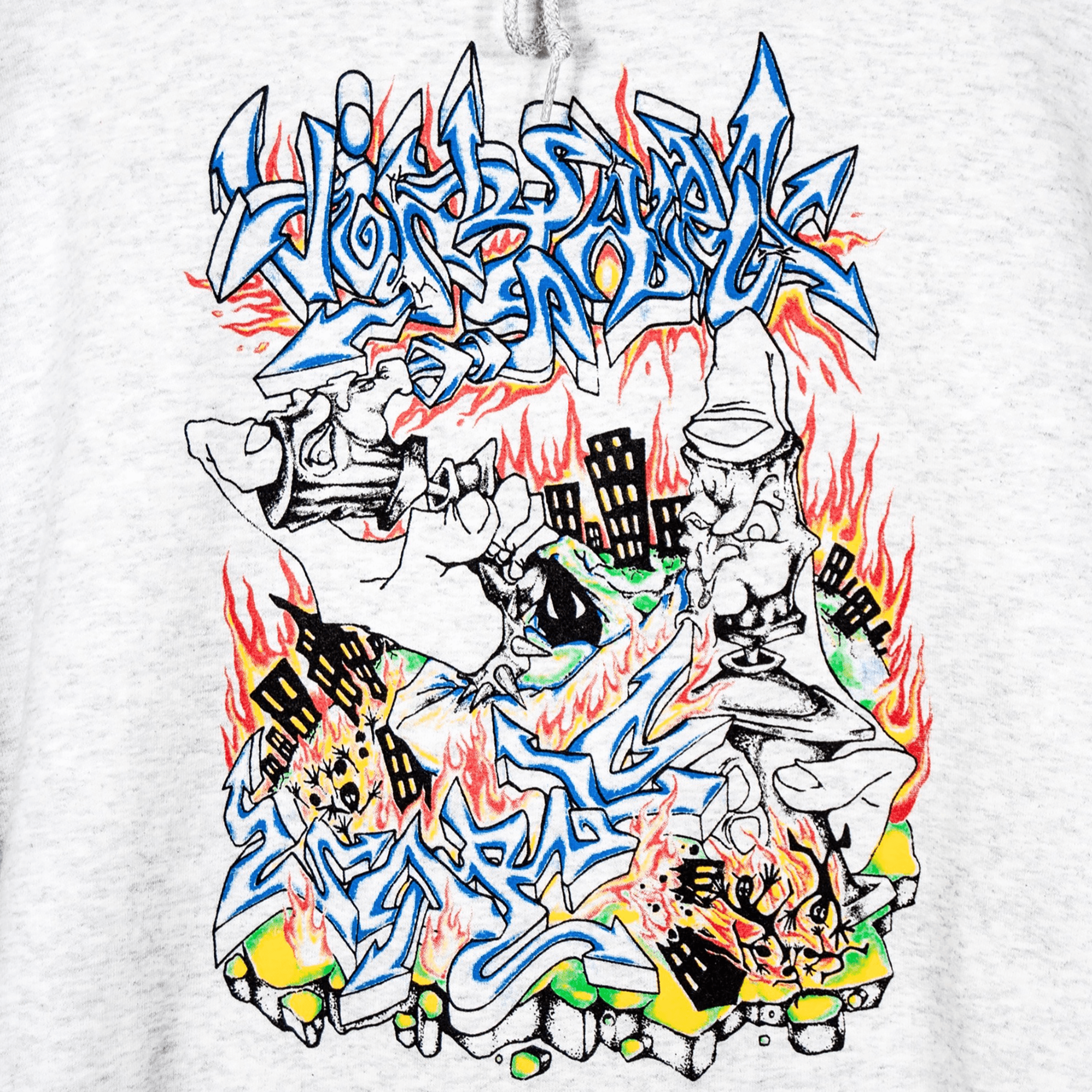 Highly detailed and colorful graffiti-style screen print